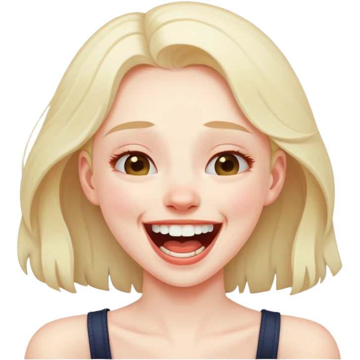Girl chocking herself laughing  emoji