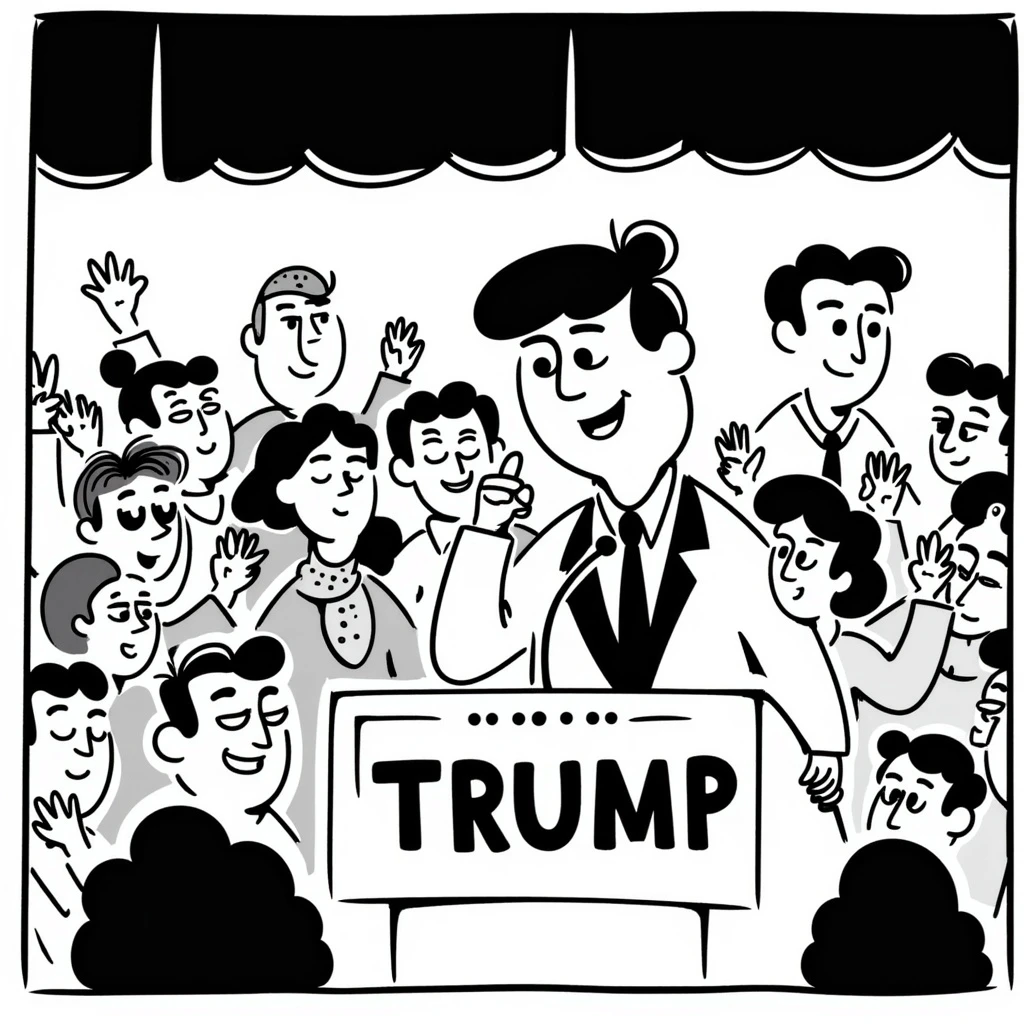 Donald Trump speaking at a rally emoji