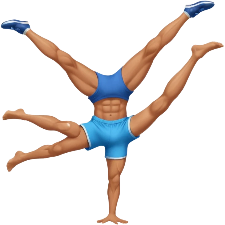 Naked man doing cartwheel emoji
