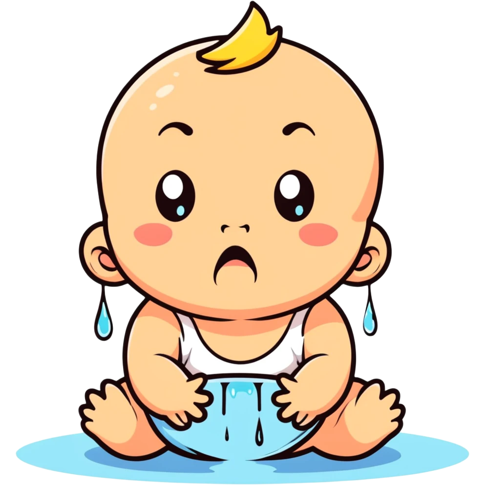 colorful crying baby emoji