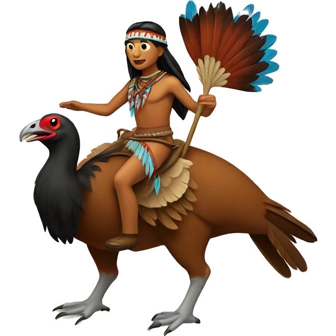 Native American riding a turkey  emoji