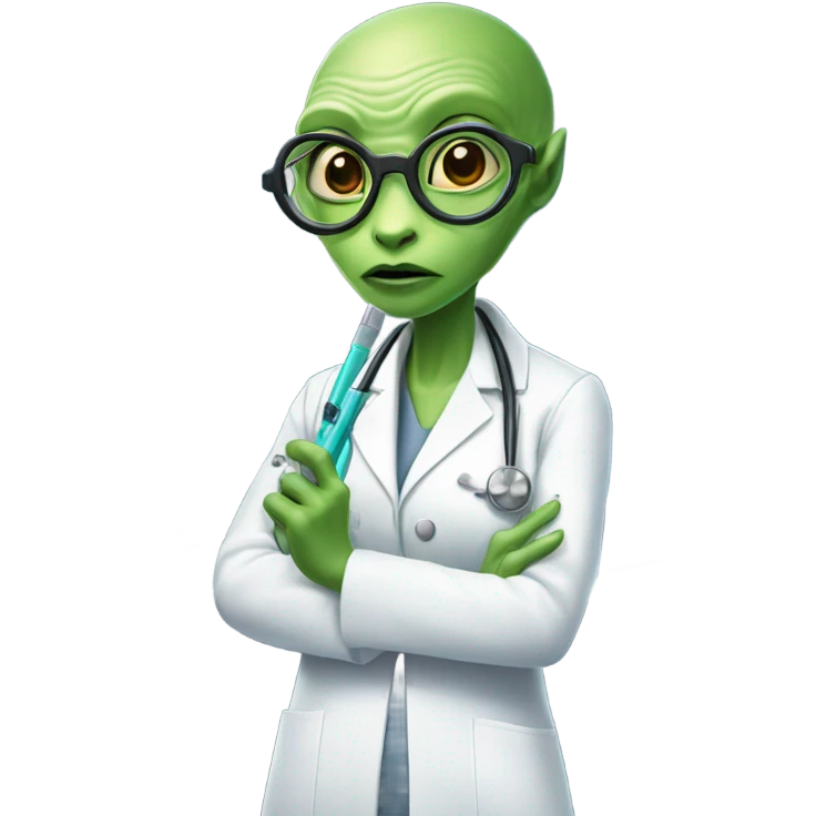 Reptilian alien woman, is a doctor emoji