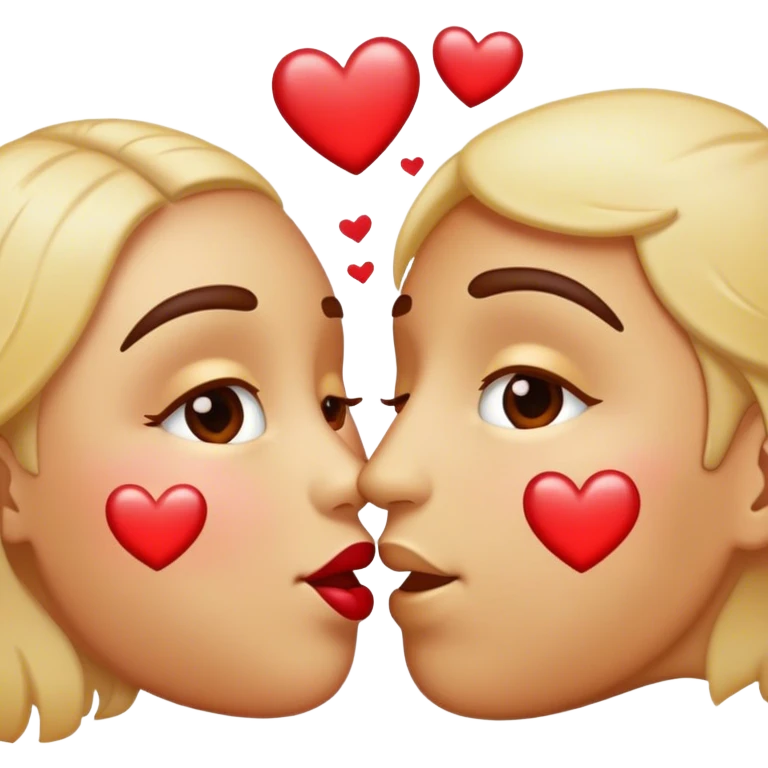 Kissing Emoji with sparkles behind them and hearts in their eyes emoji