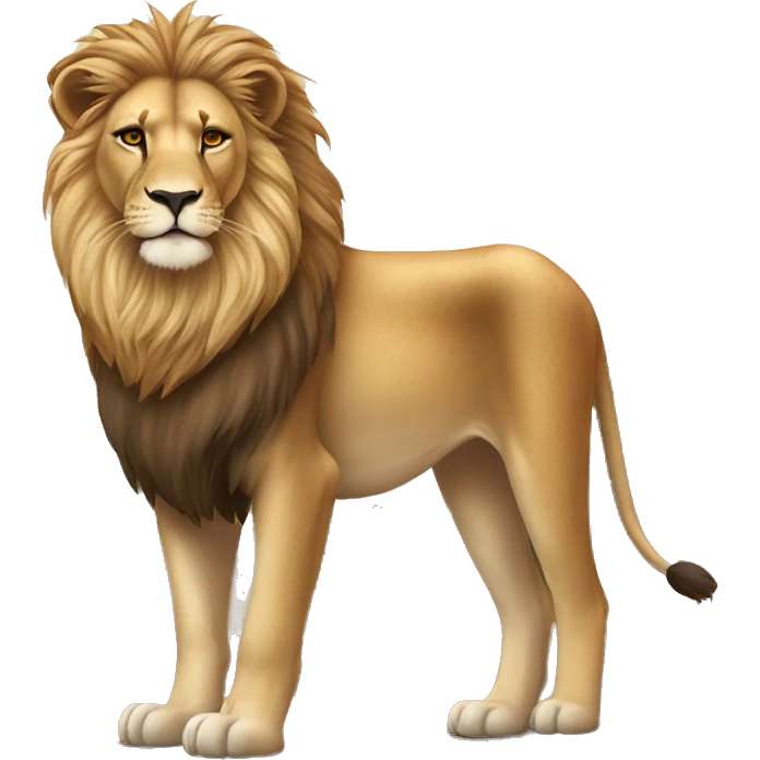  A majestic young lion standing proudly in the savannah. emoji