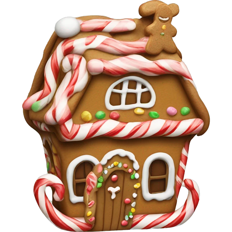 Candy cane gingerbread house  emoji