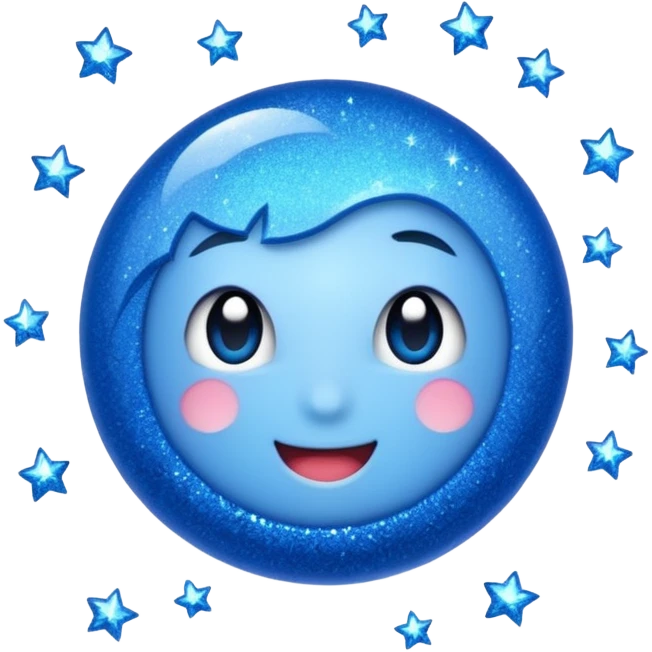 синяя блеск emoji