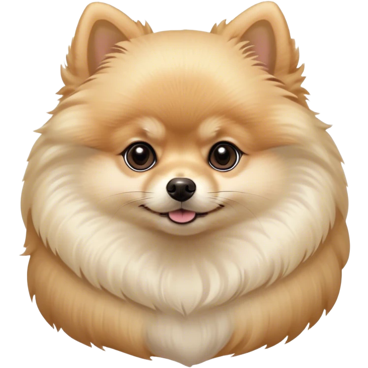 Cinematic Noble Cream Pomeranian Portrait Emoji, Poised and regal, with a compact, fluffy build and a pristine, well-groomed cream Fur, deep-set soulful dark eyes, Simplified yet sharp and sophisticated features, highly detailed, glowing with a soft, dignified glow, high shine, intelligent and spirited, stylized with an air of elegance, focused and attentive, soft glowing outline, capturing the essence of a watchful and confident companion, so majestic it feels as though it could prance out of the screen with effortless authority! emoji