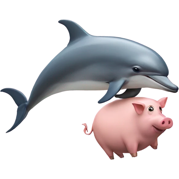dolphin riding a pig emoji