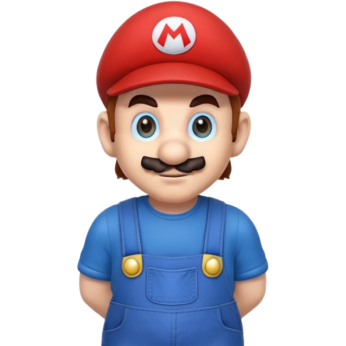 Super Mario character with red cap and blue overalls emoji