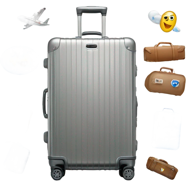Rimowa suitcase with stickers emoji