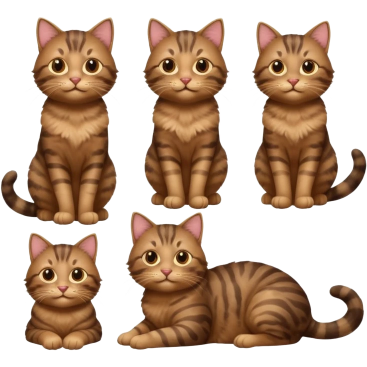 Create a cat in different poses emoji