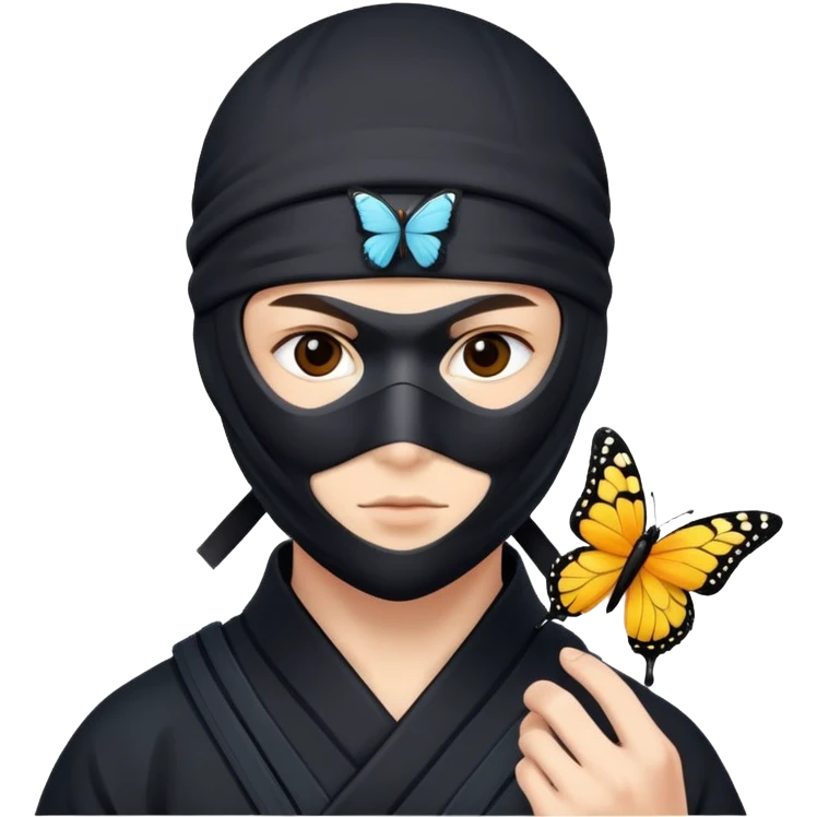 Crea un emoji para usar en WhatsApp con estos dos emoji 🥷🏻🦋. emoji