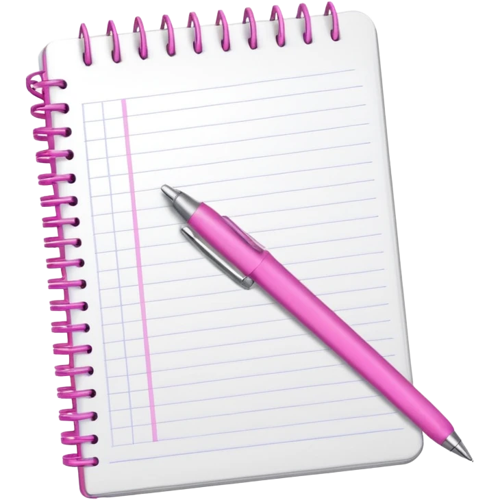 white grid notebook with some list on it and a pink pen nearby emoji