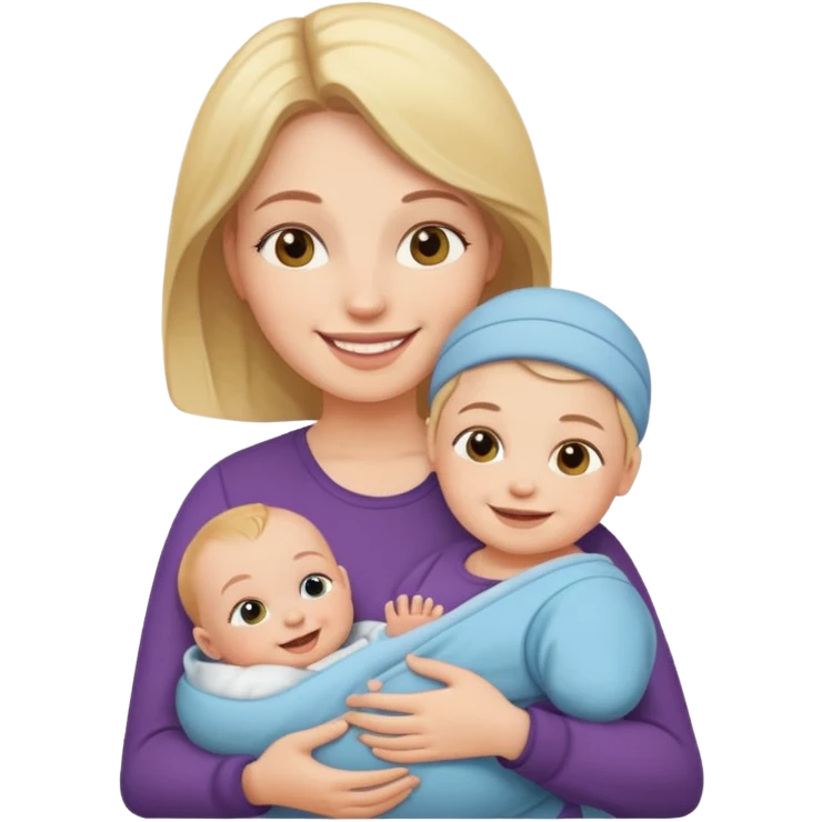 A woman holding a baby emoji