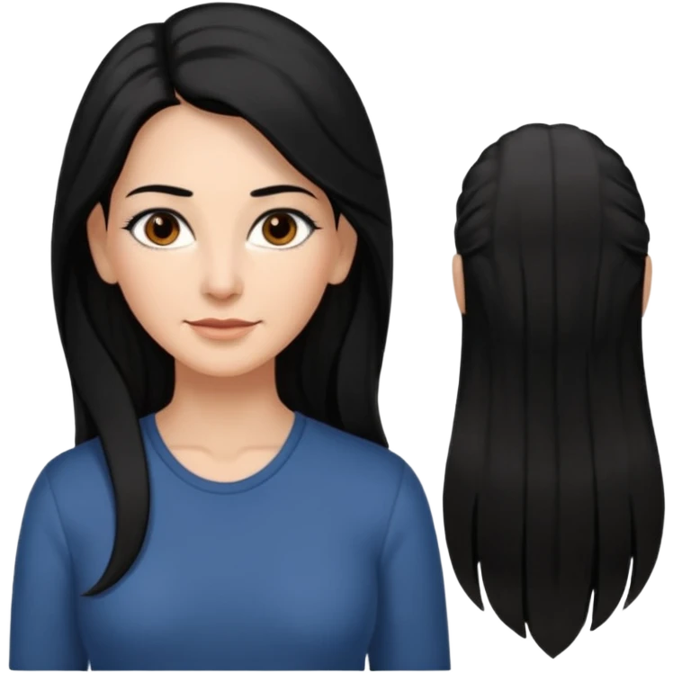My Sexy wife. black hair, and awesomeness. She has some gray hair. she's super cute. She has brown eyes and is just lovely. Her hair is down her back. No earrings. She is natural beauty. She is 54 with some gray roots. And i love her so much. emoji