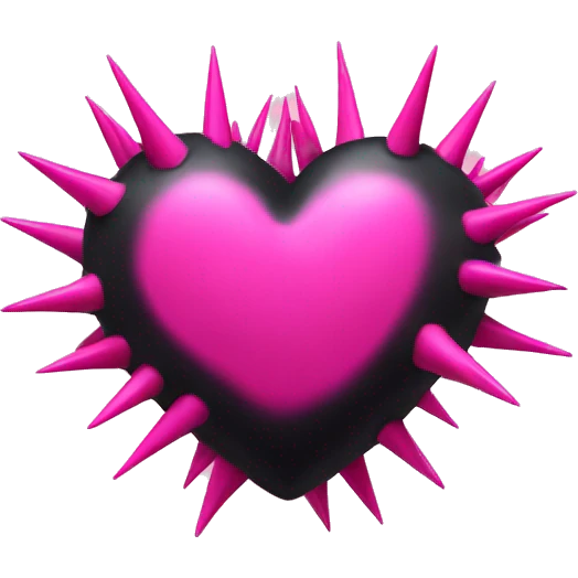Black heart w pink spikes  emoji