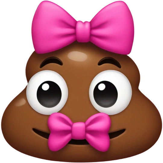 Caca with pink bow  emoji