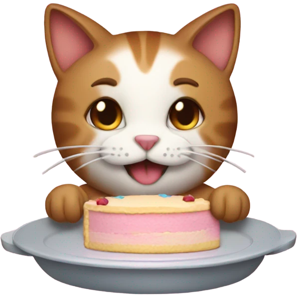 Cat baking a cake emoji