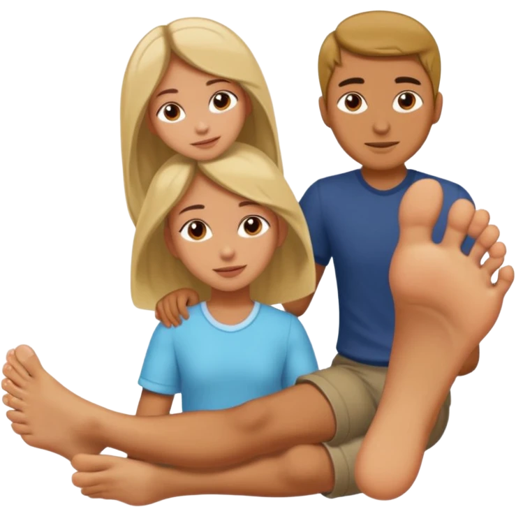 a man (leg) foot placed on a girl's head emoji