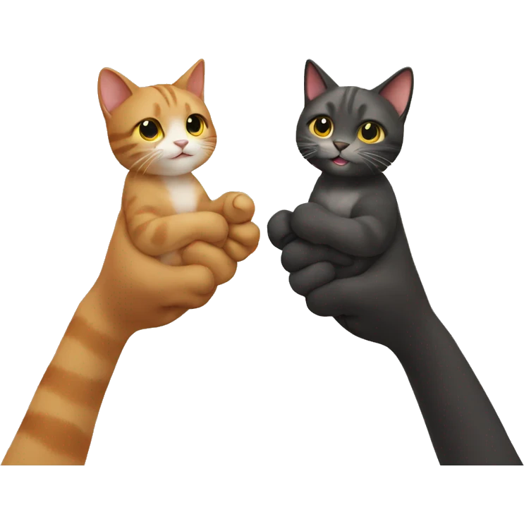 cats holding hands emoji
