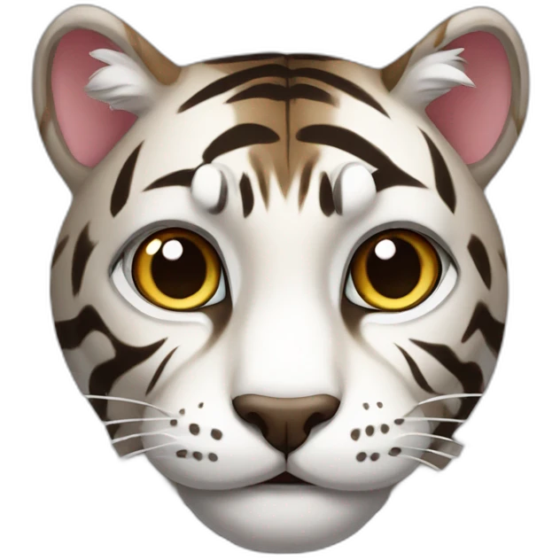 dark brown and white tiger cat emoji