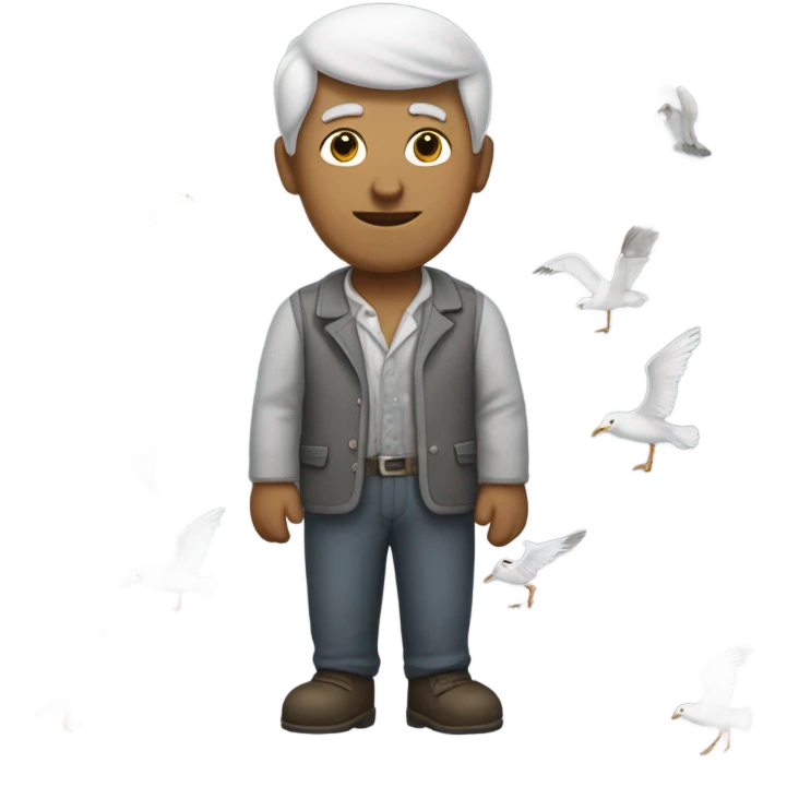 Man turned into seagull emoji