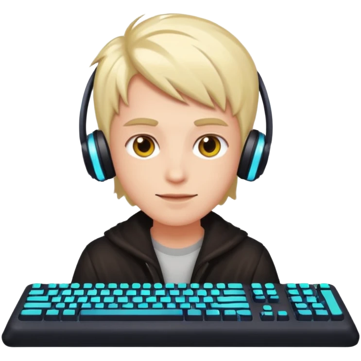 Streamer with glowing keyboard












 emoji