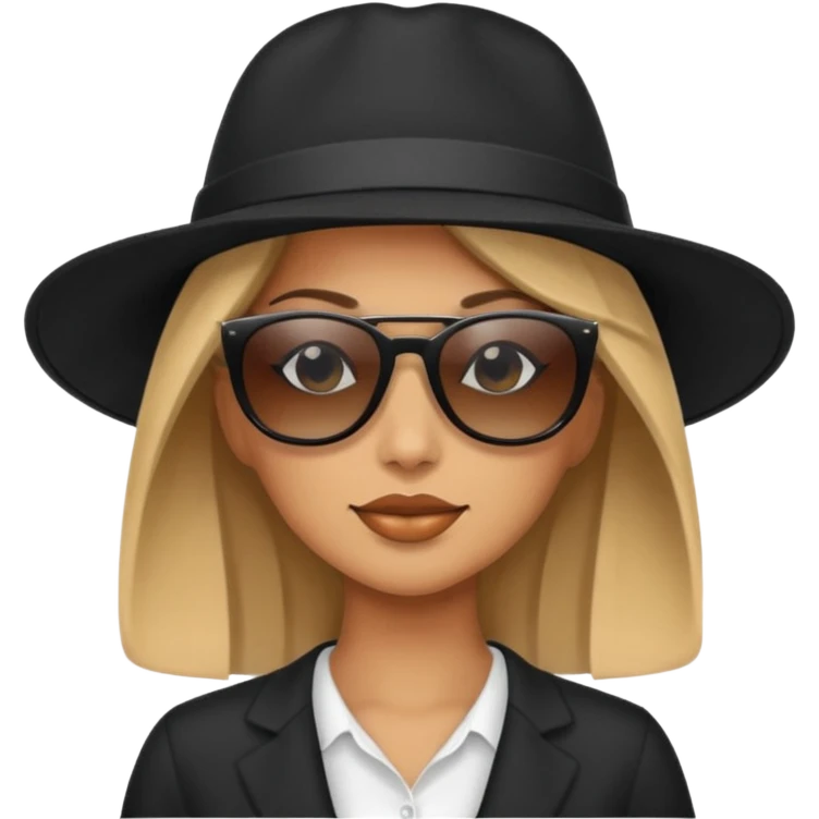 beach woman with black hat emoji