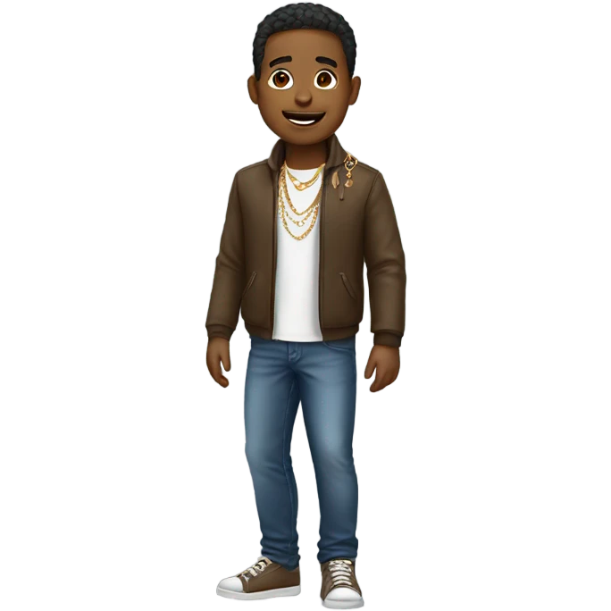 casual young man with jewelry emoji