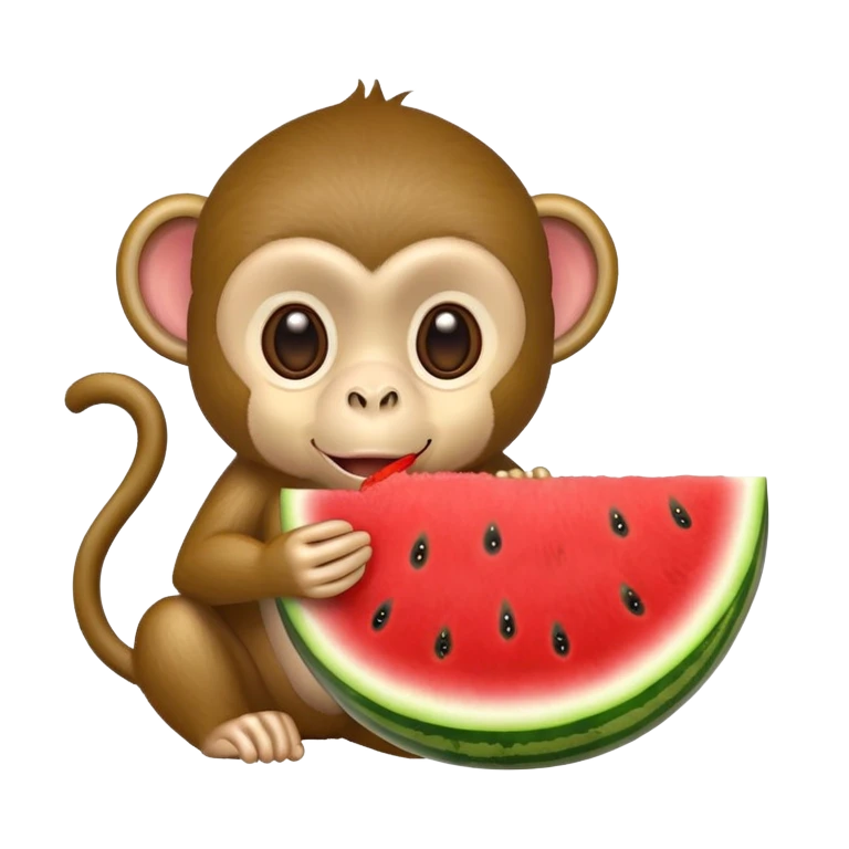 Monkey eating watermelon  emoji