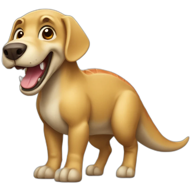 Chien sur un dinosaure emoji