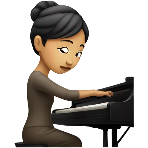 Asian woman playing piano emoji