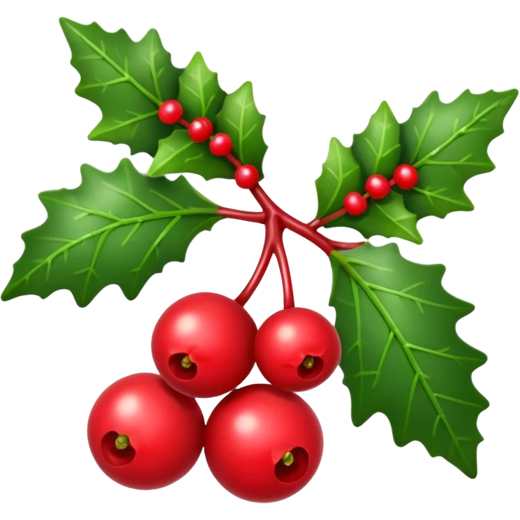Holly berry on mistletoe emoji