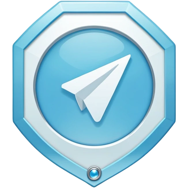 Telegram verification badge, light blue irregular octagon with white checkmark emoji