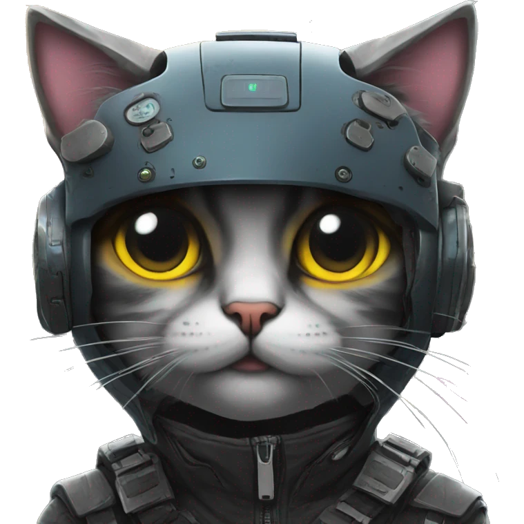Cat in city, cyberpunk style  emoji