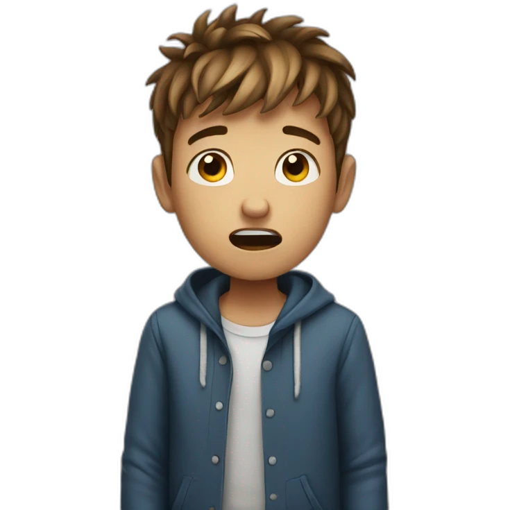 A boy who scared  emoji