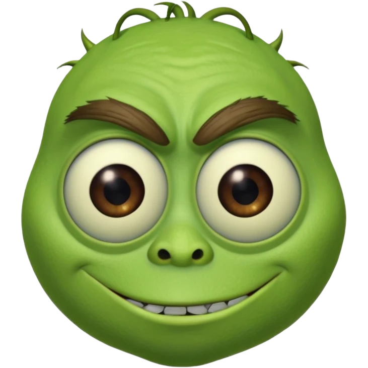 Mike Wazowski (one eye) from the Monsters Inc. Pixar movie emoji