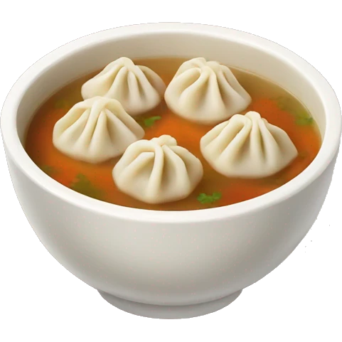 Dumplings in a bowl of soup emoji