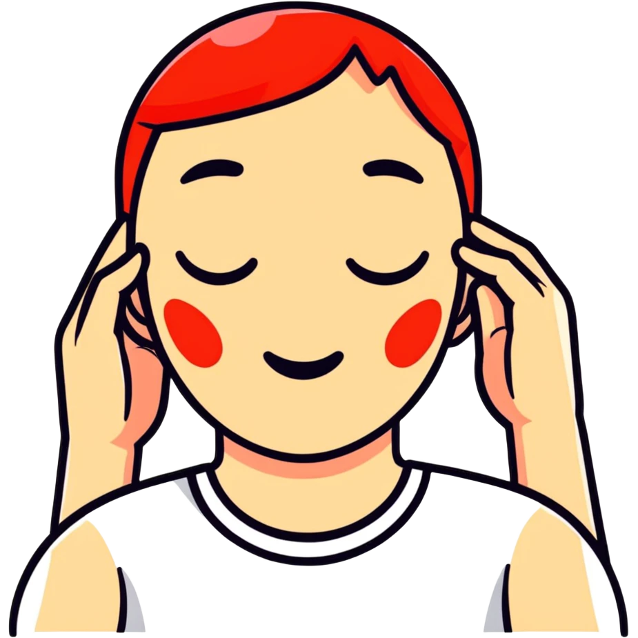 person looking embarrassed, cheeks red, hand behind head emoji