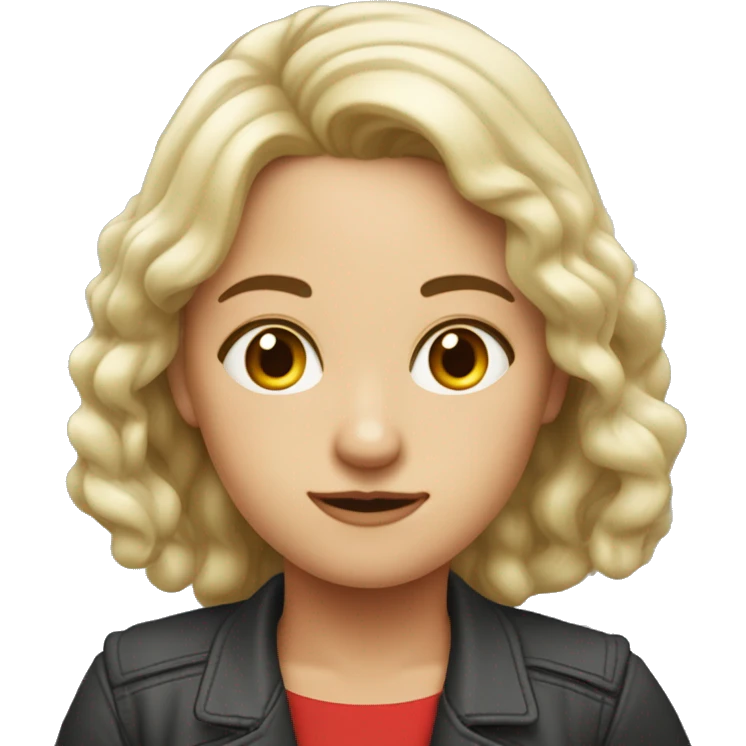 девушка светловолосая, с красными губами emoji