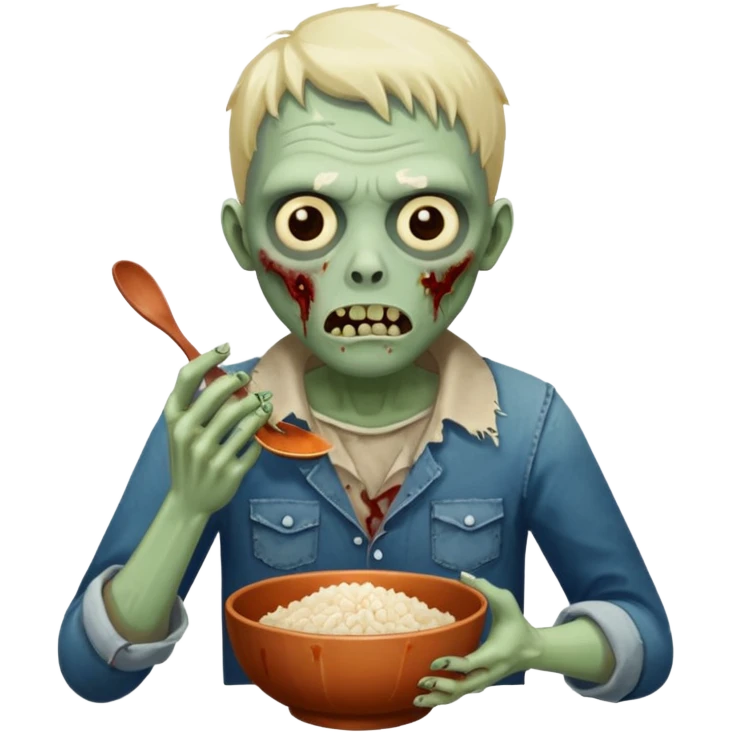 Zombie eating rice  emoji