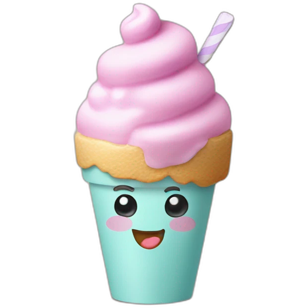Icecream in a cup with face  emoji