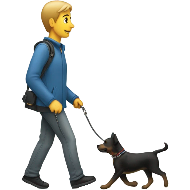 person walking dog emoji
