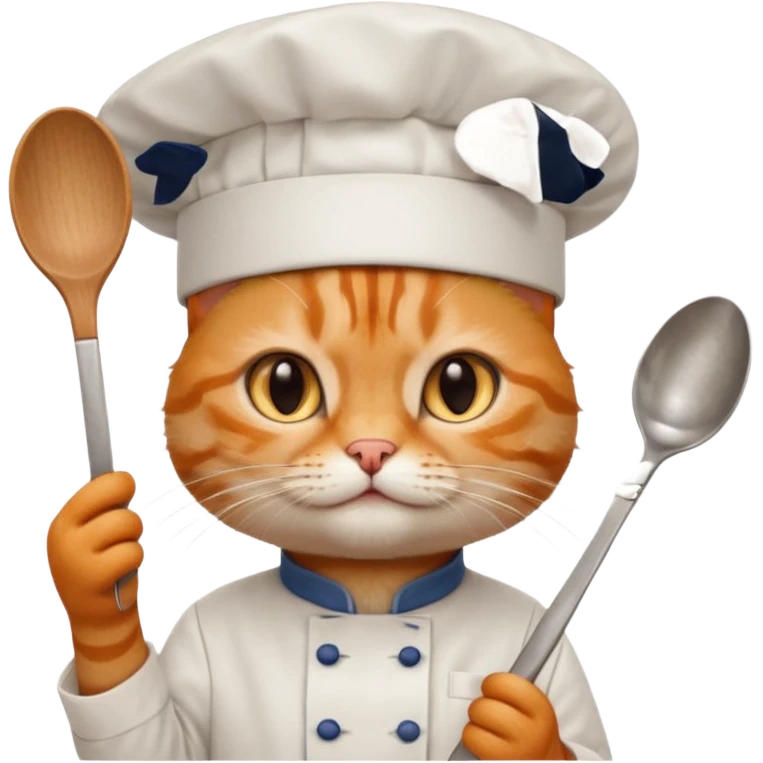 Cat with chef het and with spoon emoji