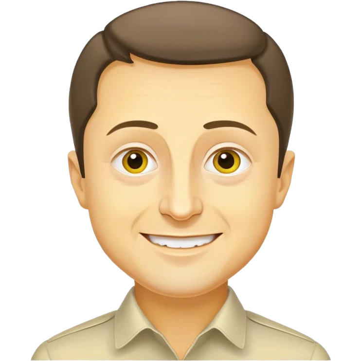 vladimir zelensky yellow face cartoon features cheerful expression emoji
