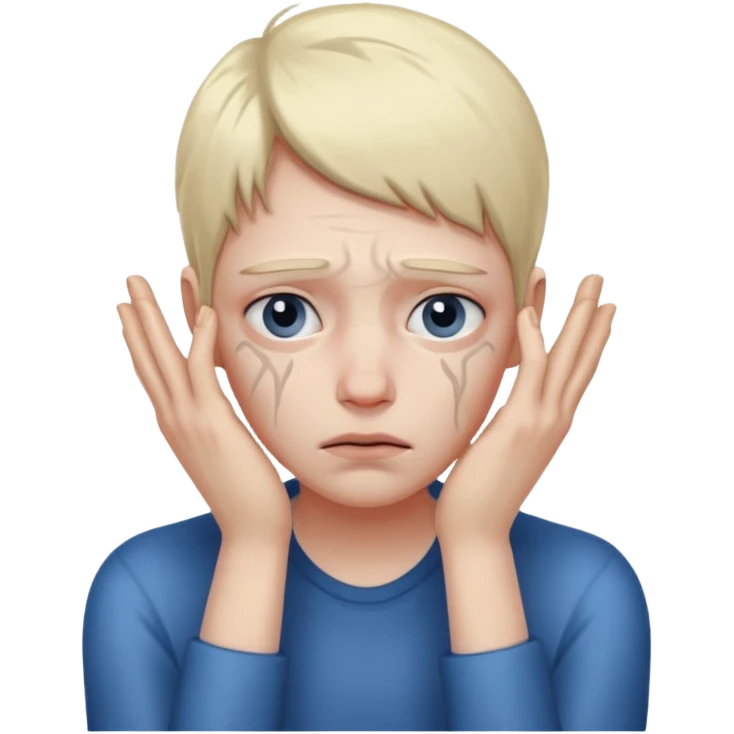 person sad with hands on face emoji