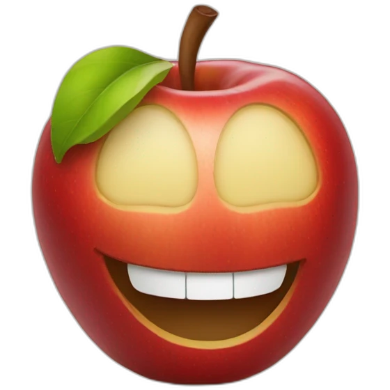 laughing apple emoji