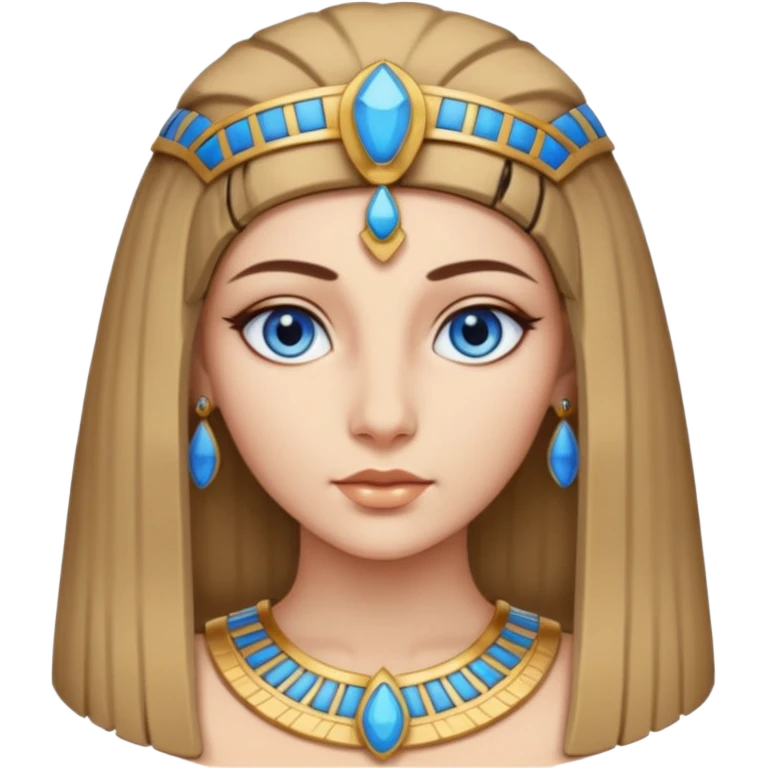Cleopatra con capelli biondi scuro e occhi blu  emoji
