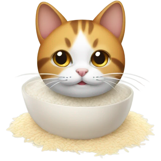 Cat with rice emoji