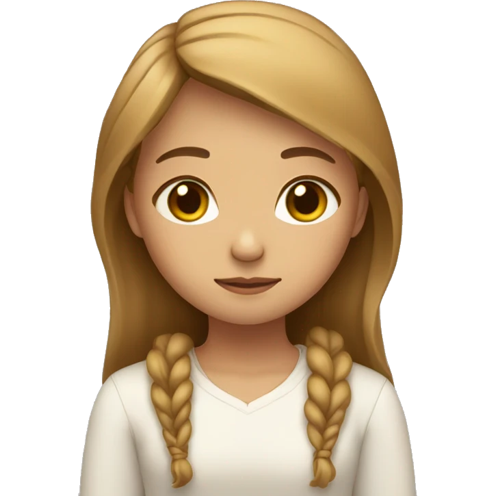 A girl with light brown hair praying  emoji